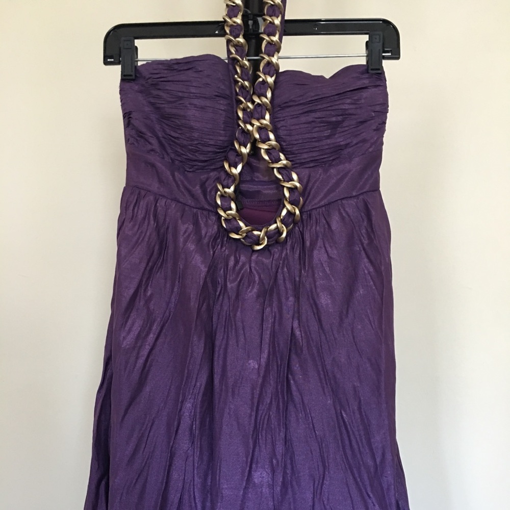 Purple dress with accent on the chest area